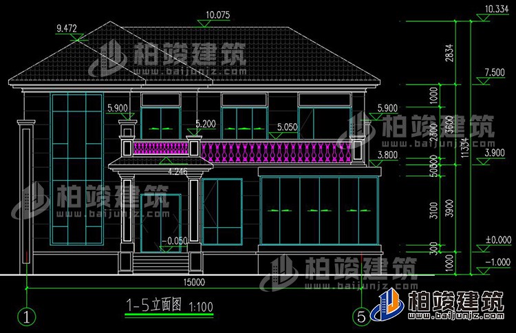 农村25万别墅款式二层自建房设计图，外观简约大气BZ2513-简欧风格