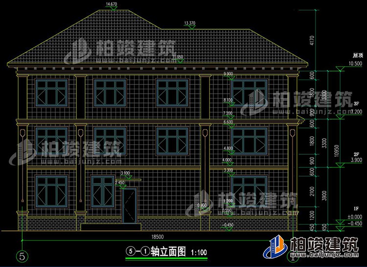 背立面图